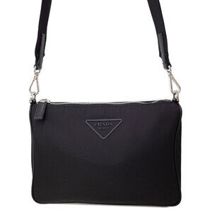 Prada ReNylon Saffiano leather shoulder bag Black